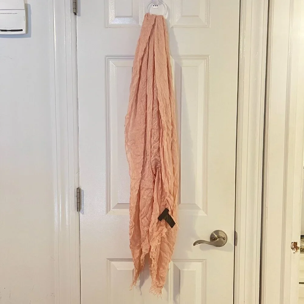 Rag&Bone Ultra Lightweight Soft Summer Shawl Wrap Pareo Scarf Light Pink NWOT*f